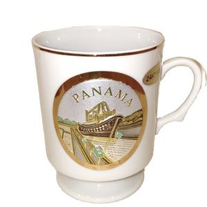 Rare Chokin Art 24k Panama Mug- Made in Japan- EUC